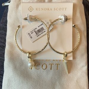 Kendra Scott duality hoop earrings with pearl and dagger (removable) NWT
